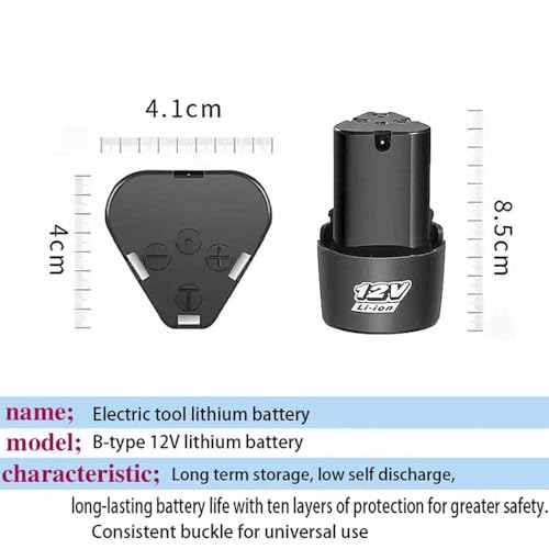 Image of 12V Universal Rechargeable Lithium-Ion Replacement Battery for Cordless Drill Scerwdriver Drilling Machines OD121 (1Pcs 12V Lithium-ion Battery 1.5Ah)