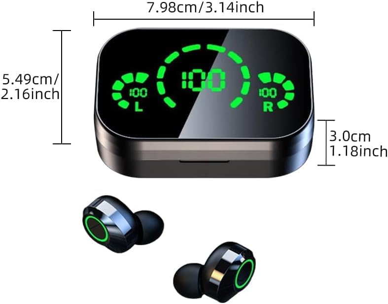 Miniatura 5 de Auriculares Bluetooth 5.4 inalámbricos, reducción de ruido, control táctil, 40 horas de reproducción IP7, auriculares intraurales impermeables,