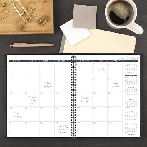 Image of AT-A-GLANCE 2027 Planner, Monthly, 15-Month Jan-Mar, 9 inch x 11 inch, Unruled Daily Blocks, Black (702600527)