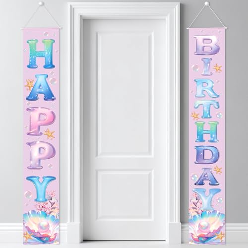 Image of Birthday Decorations Banner, Happy Birthday Door Sign for Men Women Boys Girls Ideal Birthday Decorations Party Supplies Outdoor Indoor 72 x 12 Inch