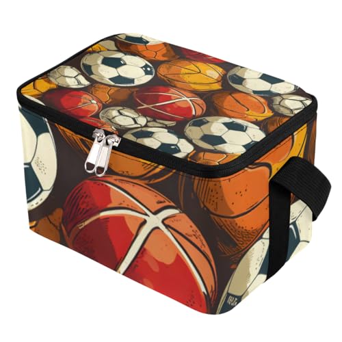 GzLeyigou Lunch Bags for Women Men 9 Cans,Sport Balls Hot & Cold Food Delivery Bag Insulated Grocery Bag Insulated Lunch Box Cooler Bag for Office Work Picnic Beach