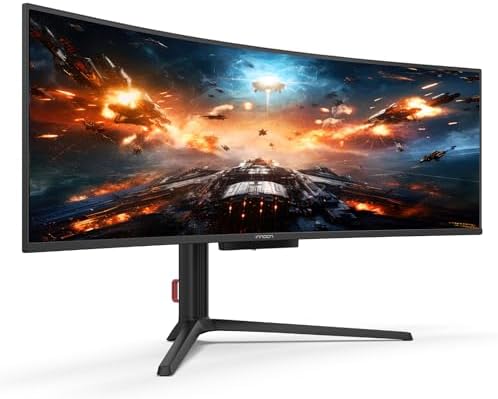 INNOCN 49" 49Q1S OLED Curved Gaming Monitor 5120 x 1440p 240Hz, 0.03ms, USB Type C 90W, HDMI 2.1, DisplayPort, USB Hub, Surrounding Speakers, Adaptive-Sync, Height Adjustable Stand, Black Electronics - Size : 49 Inch - Style : WDQHD 240Hz Product Image