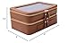 SANHECUN Clear Travel Toiletry bag Toiletry Case Carry on Travel Accessories Bag Makeup Bag Dimensions | LxWxH:9” x 6” x 4.2” (Brown, SHC-TL-2)