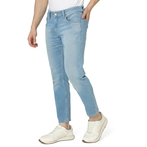 Image of Spykar Men's Kano Slim Fit Mid-Rise Jeans (Ankle Length)