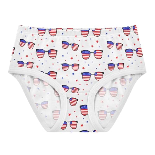 Joisal Designer Girls Underwear Toddler 2t Cotton Little Girl Panties American Flag Lenses White Briefs Underpants