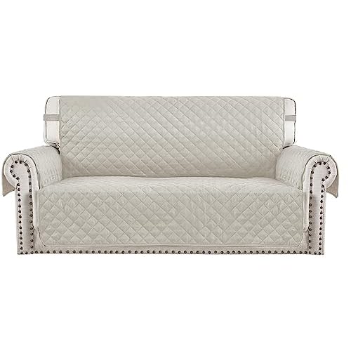 RHF Reversible Loveseat Covers for Dogs, Loveseat Cover for Pet , Loveseat Slipcover&Love Seat Couch Covers(Loveseat: Light Beige)