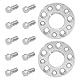 Anlseiod S90-7-20-016-B 2 Silberne Spurverbreiterungen (mit Stufen) A6 Avant (4G5, 4GD, C7) (05/2011-) + 10 Schrauben (20 mm 5-112-66,6 M14*1,5) silberne Kegelschraube 47 mm
