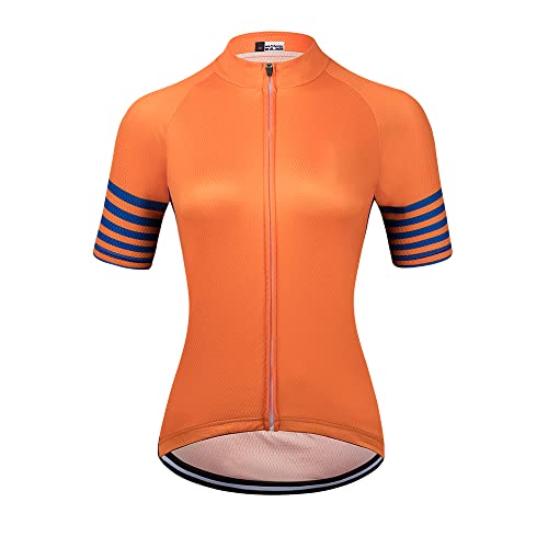 Terno feminino laranja de ciclismo jersey de ciclismo verão respirável mountain road short terno PP-
