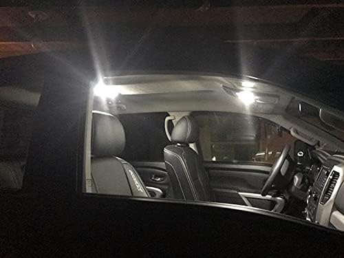 Miniatura 3 de D15 Lighting Kit de luz interior LED para Nissan Titan XD 2016-2022 6000 K blanco mapa, cúpula visera, espacio para pies, bombillas de matrícula de