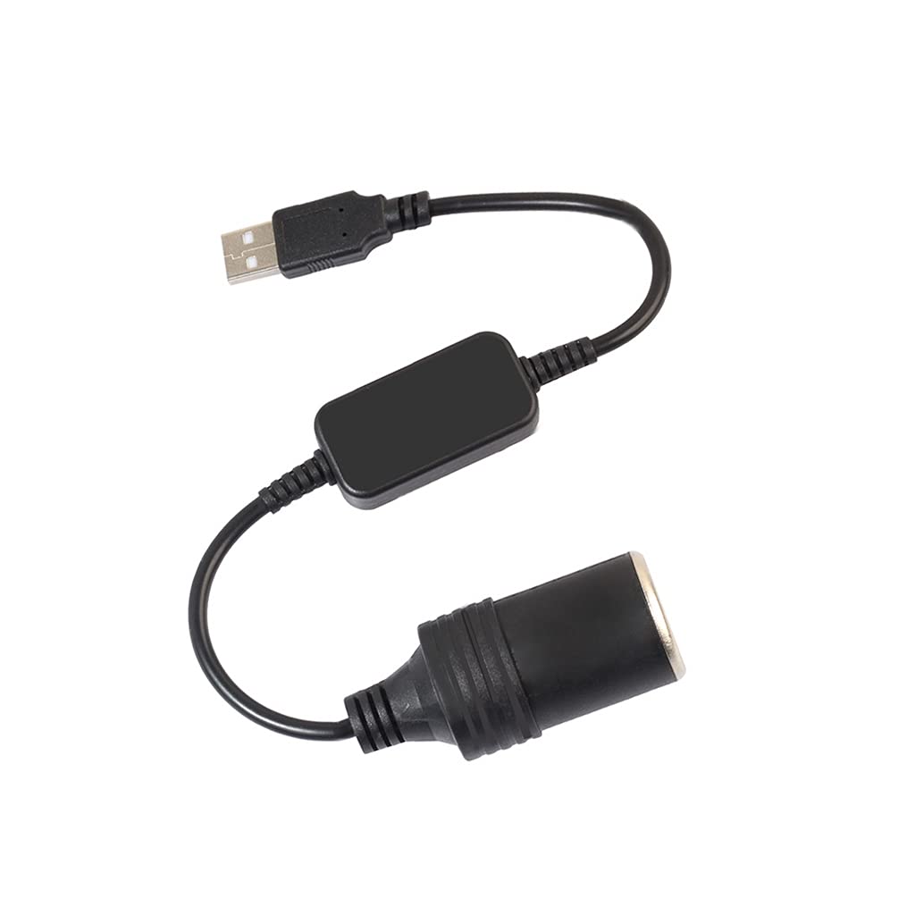 5V USB A Male to 12V Car Cigarette Lighter Socket Female Converter for