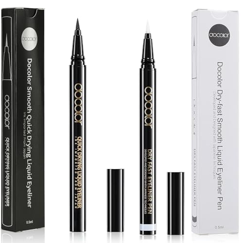 Docolor Delineador de Ojos Waterproof Marcador Super Slim 2PC