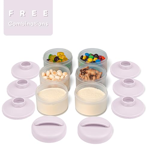 Image of Termichy Stackable Formula Dispenser Portable Milk Powder Container, 2 Pack, Light Purple