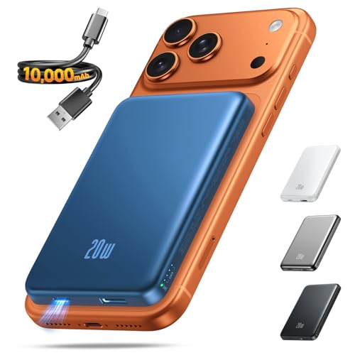 Image of Portable Charger for Magsafe Power Bank - 10000mAh Magnetic Phone Charger, USB-C 20W PD Fast Charging, Slim Wireless Battery Pack for iPhone 17 /16 /15 /14 /13 Series,for Travel Cruise Essentials-Navy