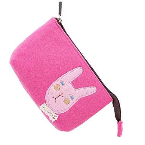 Preisvergleich Produktbild MOPKJH Mini Geldbeutel Kleiner Geldbeutel Damen Blumen-Stift-Box Einfache Geldbörse Kosmetiktasche mit Reißverschluss Süße Mini-Geldbörse Süße Lunchpaket pink Rabbit