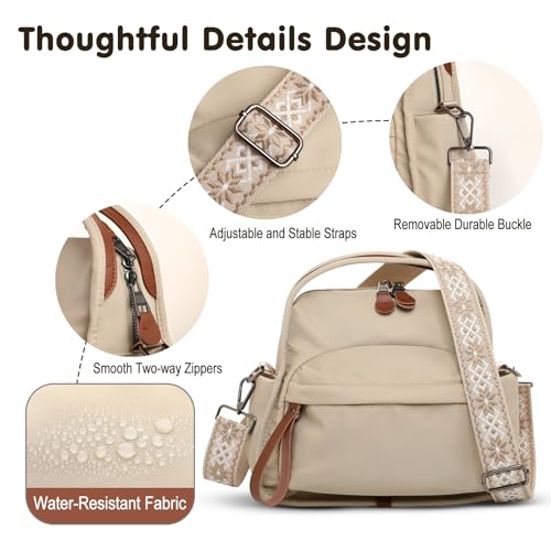 Nylon Crossbody Bag with 2 Straps