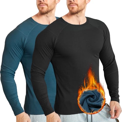 La mejor comparación de Térmicos para Hombre Top 10. 43 JFHBSS Paquete de 2 Playera Termica para Hombre,Camisa Termica Manga Larga, Tiene Alta Elasticidad,Resistencia al Desgaste,Playera de Manga Larga Hombre para Esquiar, Andar en...