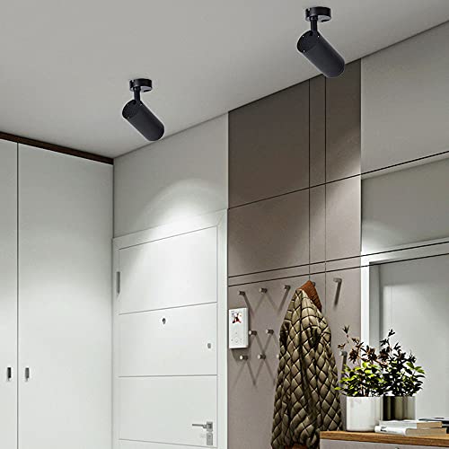 Spot LED monopoint réglable noir 12W orientable pour éclairage mural de salon