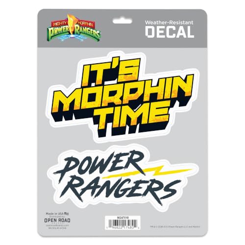 Image of Hasbro Power Rangers It's Morphin Time Adhesive Vinyl Decal Pack | Fun Ranger Stickers for Laptop or Car, 1 pack (2 count)