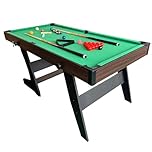 TRUIHUA 6FT Pool Table Folding Snooker Table Set Billiards Table with All accessories for Adults, 176L x 90W x 79H CM