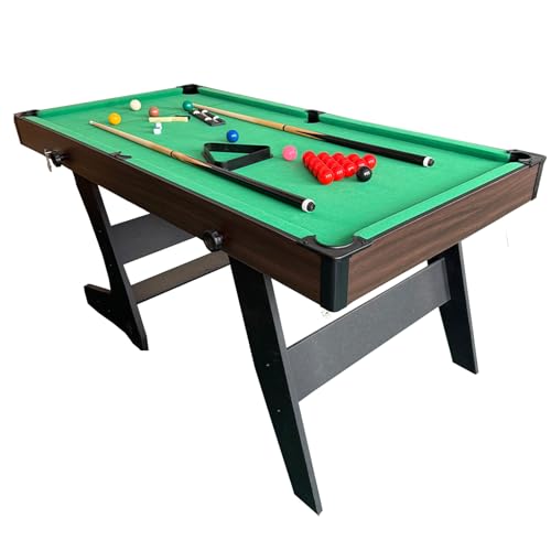 TRUIHUA 6FT Pool Table Folding Snooker Table Set Billiards Table with All accessories for Adults 176L x 90W x 79H CM