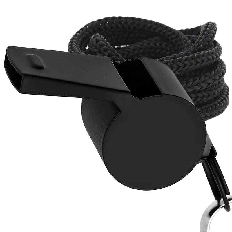 Silbato de acero inoxidable con cordón para deportes miniatura 1