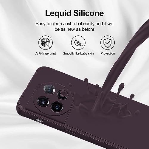 Image of DIZORO Compatible with Oneplus 11 5G Back Cover with Upgraded Square Edges for Camera Protection Shockproof Flexible Matte Liquid Silicone Mobile Phone Case (Deep Purple)
