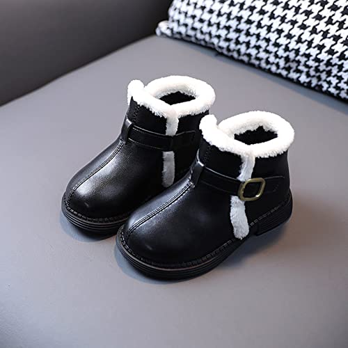 Toddler Winter Shoes Little Girls Winter Boots Fleece Lined Warm Ankle Snow Boots Anti-Slip Comfort Dress Shoes2