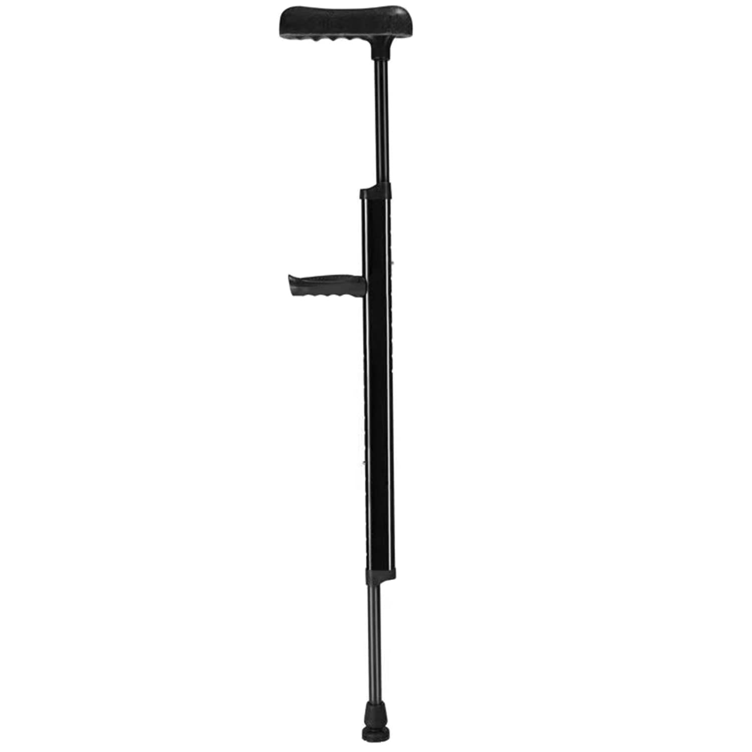 Ligero Muleta Bajo El Brazo, Bastón Altura Ajustable Salud Médica Aluminio Muletas Ortopédicas Ayuda para Caminar por Ancianos/Discapacitados (Color : Black, Size : 1 Pcs)