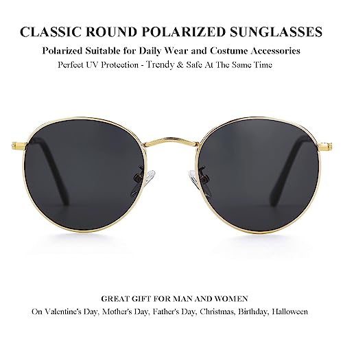 Gleyemor GL3447A Classic Polarized Round Sunglasses thumb #4
