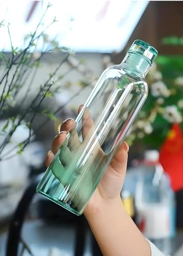 Image of PAJOMA Stylish Glass Water Bottle, Leakproof, Non Toxic, Reusable, Healthy Hydration Bottle, Ice Cube, Lightweight, Home, Office, Gym, Screw Lid, Sustainable (Available color) (Pack Of 2)