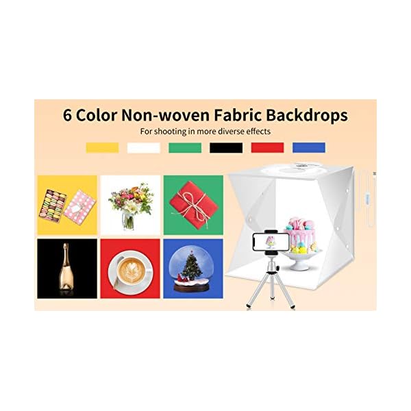 Fotografie Light Box 160 Perlen Großes LED-Fotostudio Weißes Beleuchtungskabinen-Kit mit 6 Farben Hintergrund Tragbares… – Bild 3