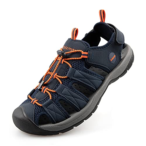 Knixmax Trekkingsandalen Herren Wandersandalen Geschlossene Sandalen Sommer Wanderschuhe Sommerschuhe für Sport- & Outdoorsandalen Marineblau Gr.43 EU