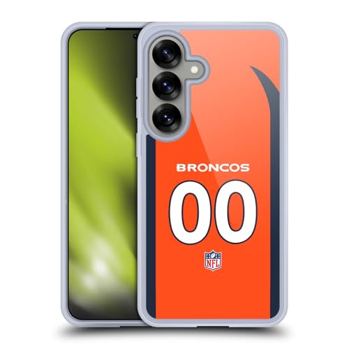 Coque en Gel NFL Denver Broncos Personnalisée pour Samsung Galaxy S25 avec Numéro au Choix