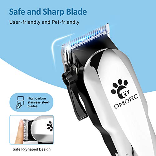 OMORC Dog Clippers with 24V Powerful Motor, Plug-in & Quiet Professional Dog Grooming Kit, Dog Hair Trimmer with 8 Comb Guides, Pet Grooming Clippers for Thick Coats Dogs Cats Horse & Others - Thumbnail 6