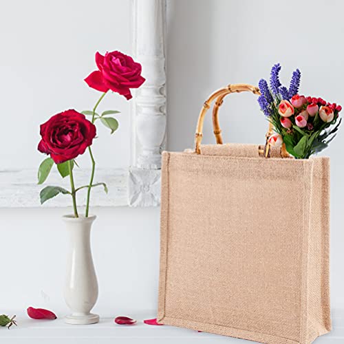 Yeeyf Jute boodschappentassen, kruidenierswinkel boodschappentas grote, boodschappentassen herbruikbare… - Afbeelding 3