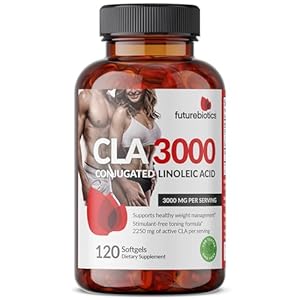 Futurebiotics CLA 3000 Extra High Potency – Non-Stimulating Conjugated Linoleic Acid, Non GMO, 120 Softgels