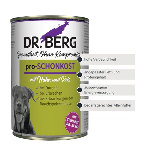 Dr. Berg pro-SCHONKOST Nassfutter für Hunde | Magen-Darm | 6 x 400 g