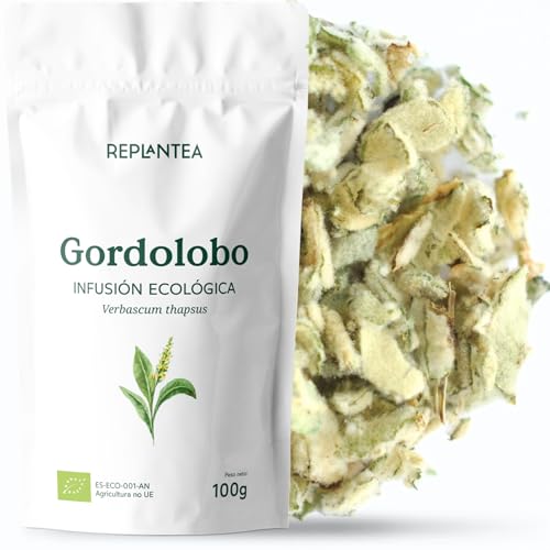 REPLANTEA Infusión de Gordolobo Ecológica 100g | Té Herbal para el Confort Respiratorio y el Cuidado de la Voz | Verbascum Thapsus Hojas a Granel