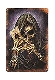 QJ CMJ Destiny Spades Poker Metal Tin Sign Vintage Chic Art Decoration Wall Art Print Poster Wall Decoration for Garage Home Club Bar Coffee BBQ Shop 8 x 12 Inches