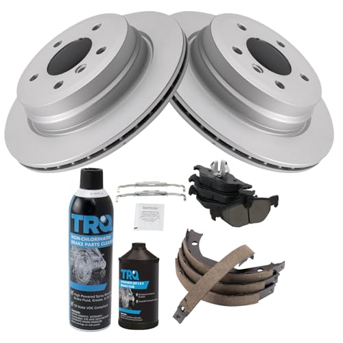 Image of TRQ Rear Brake Pad & Rotor Kit Semi-Metallic Compatible with 2007-2013 BMW 328i 2009-2013 328i xDrive 2007-2008 328xi 2013-2015 X1