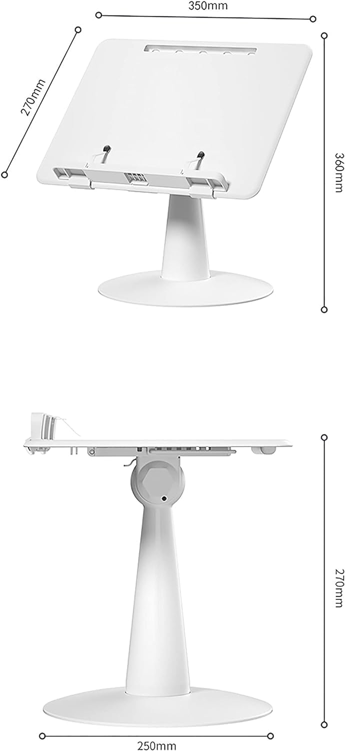 Leggio per Lettura, Angoli lti inclinabili Regolabili, leggio Portatile a Mani libere con Fermagli per Pagine, per videochiamate, scrivania da Studio, Lavoro, Blu