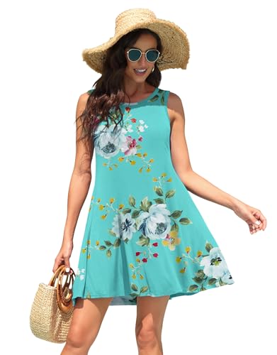 Image of WEACZZY Women Summer Casual Swing T Shirt Dresses Beach Cover up Loose Dress