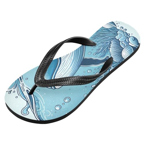 Burbuja Whale Flip Flops for Women Men, Soft Thong Sandals Rubber Slippers for Pool Beach Essentials2