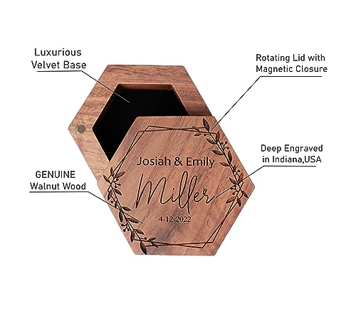 Personalized Wooden Ring Box, Custom Wedding Ring Box, Engagement Ring Box, Custom Ring Holder