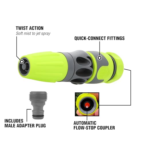 Flexzilla HFZP1425YW2-D 3-Piece Nozzle Kit with Quick Connect Fittings, ZillaGreen