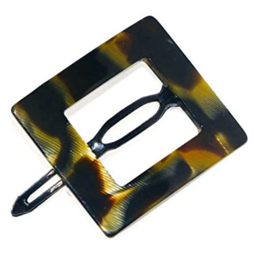 French Amie Pinzas para el cabello de acetato de celulosa hechas a mano, tamaño pequeño cuadrado caramelo dorado, sin metal, pinzas francesas para mujeres miniatura 1