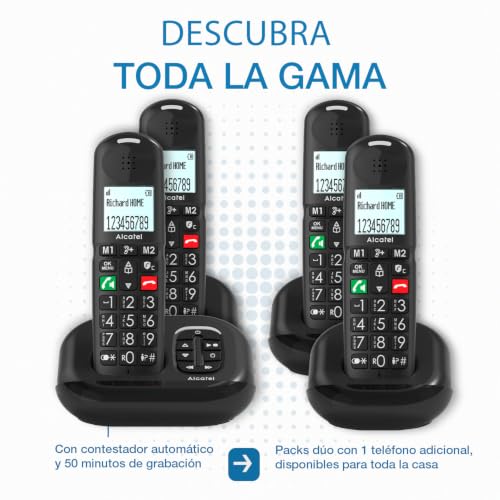 Miniatura 5 de Alcatel Xl685 Dúo - Teléfono Inalámbrico Dect Senior Tamaño Xl - Pantalla Gráfica - Teclas Grandes - Audio Boost - Manos Libres - Bloqueo De Llamadas - 2 Terminales - Negro