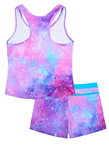 Image of Uhnice Girls Swimsuit Two Piece Tankini Swimwear with Boyshort