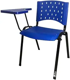 Cadeira Universitária Plástica Azul 10 Unidades Prancheta Plástica - ULTRA Móveis