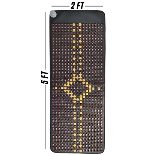 Image of Infrared Heating Stone Mat | Far Infrared Therapy Mat for Back Pain Relief, Stress Reduction, Muscle Recovery & Improved Blood Circulation | Large Full Body Heating Pad for Home, Office & Clinic Use